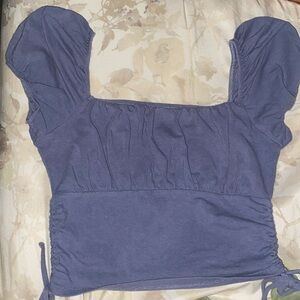 blue gray crop top🩵🩶